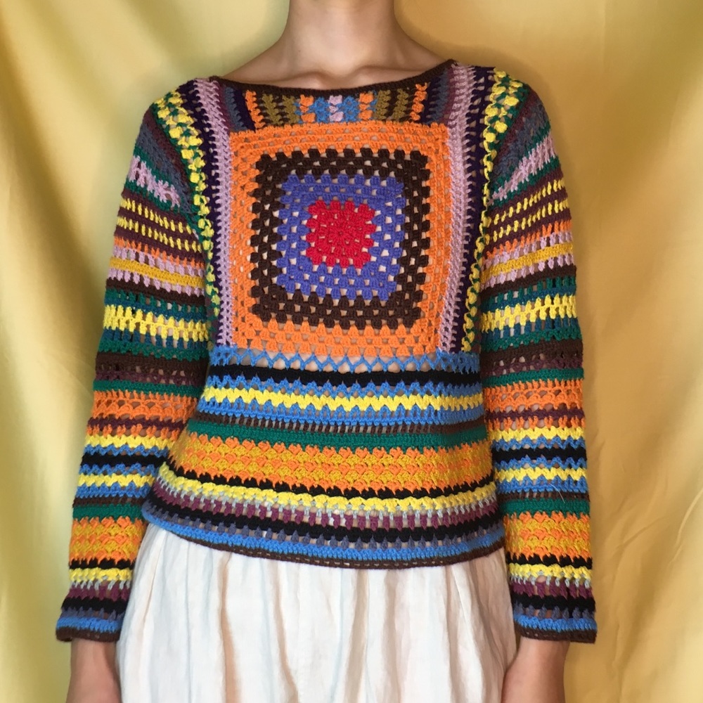 HANDMADE Vintage Crochet Sweater
